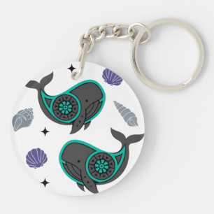 Porte-clefs Ocean Whale & Seashell Porte - clé acrylique - Cal