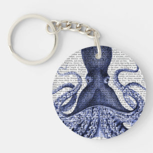 Porte-clefs Octopus bleu