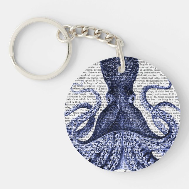 Porte-clefs Octopus bleu (Devant)