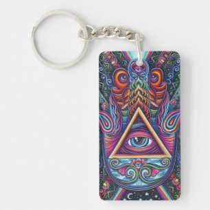 Porte-clefs OEil à vue unique de couleur vive