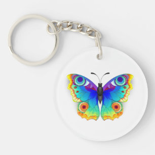 Porte-clefs Oeil de paon arc-en-ciel