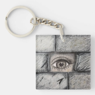 Porte-clefs "Oeil derrière le mur"