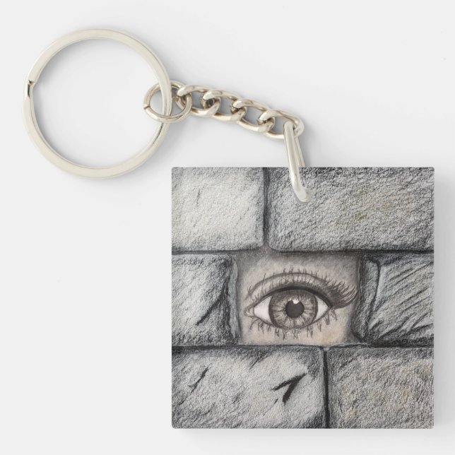 Porte-clefs "Oeil derrière le mur" (Devant)
