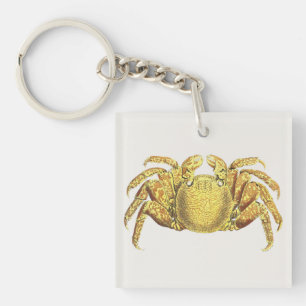 Porte-clefs Œuvre d'art côtière vintage nautique crabe variegé