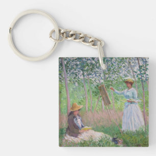 Porte-clefs Œuvre d'art forestière vintage de Monet