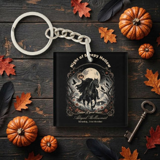 Porte-clefs Œuvre d'art gothique vintage du cavalier sans tête