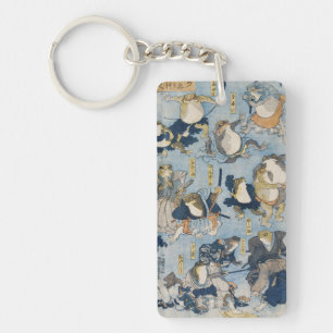 Porte-clefs Œuvres d'art japonaises antiques de grenouilles gu