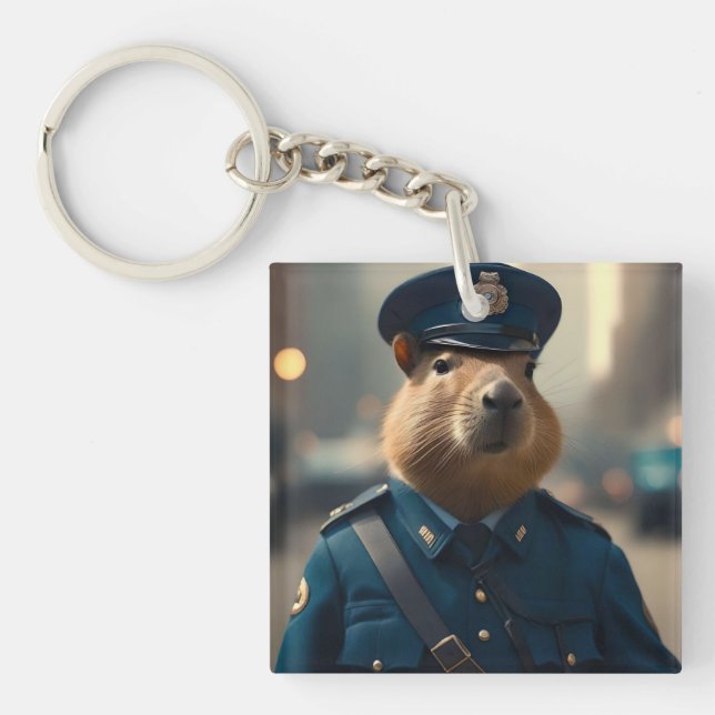 Porte-clefs Officier Capybara : Garder la paix, (Devant)