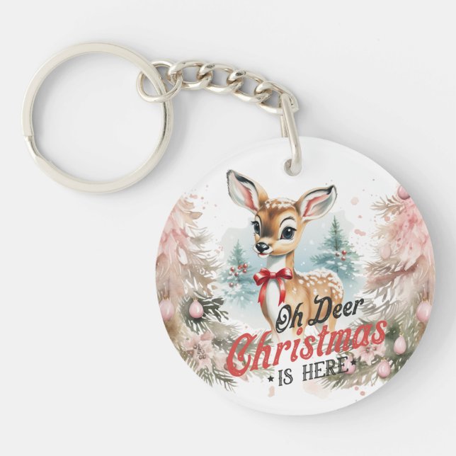 Porte-clefs Oh Deer Christmas est ici Porte - clé (Devant)