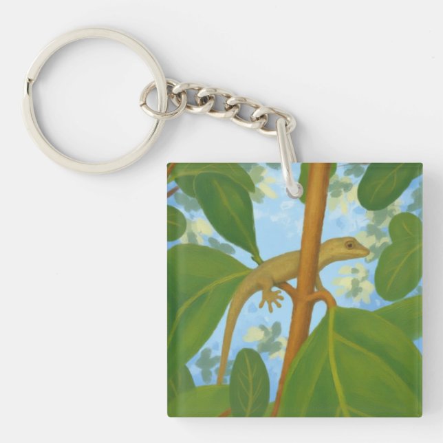Porte-clefs Oh mon dieu ! Peinture de gecko (Devant)