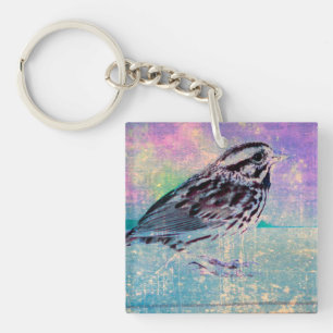 Porte-clefs Oiseau Abstrait coloré : Oiseau chanteur vibrant