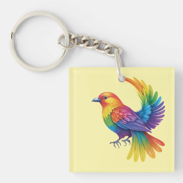 Porte-clefs Oiseau Coloré (Devant)