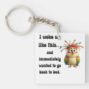 Porte-clefs Oiseau de Dessin Animé Ébouriffé – Coloré