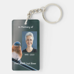 Porte-clefs Oiseau de jardin Bluebird photo mémorielle chrétie