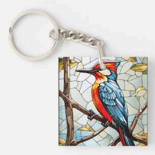 Porte-clefs Oiseau de pic de verre