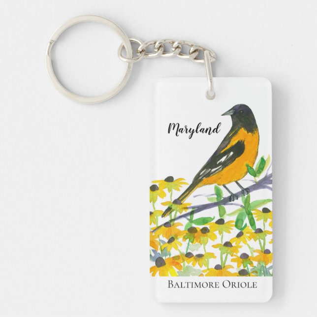 Porte-clefs Oiseau d'État de Baltimore Oriole dans le Maryland (Devant)