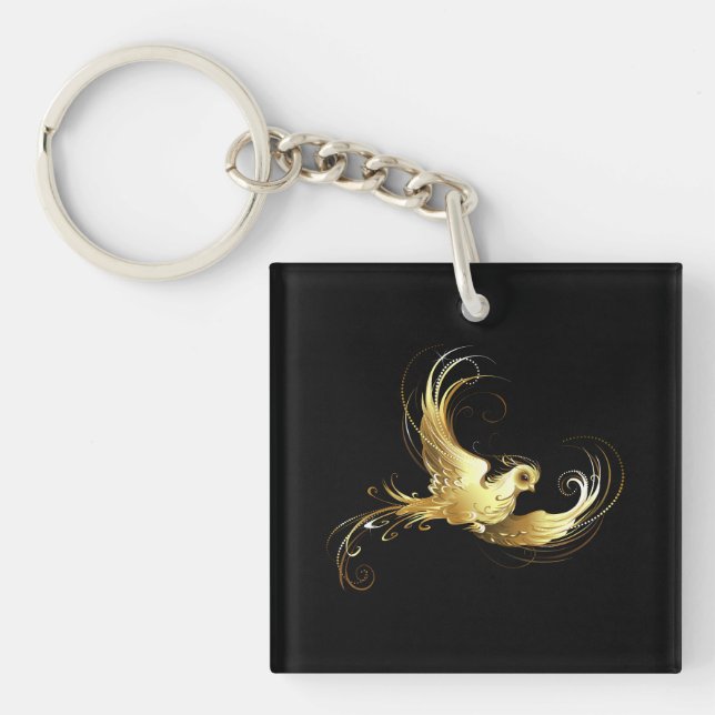 Porte-clefs Oiseau d'or sur Arrière - plan noir (Devant)