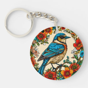 Porte-clefs Oiseau magnifiquement illustré