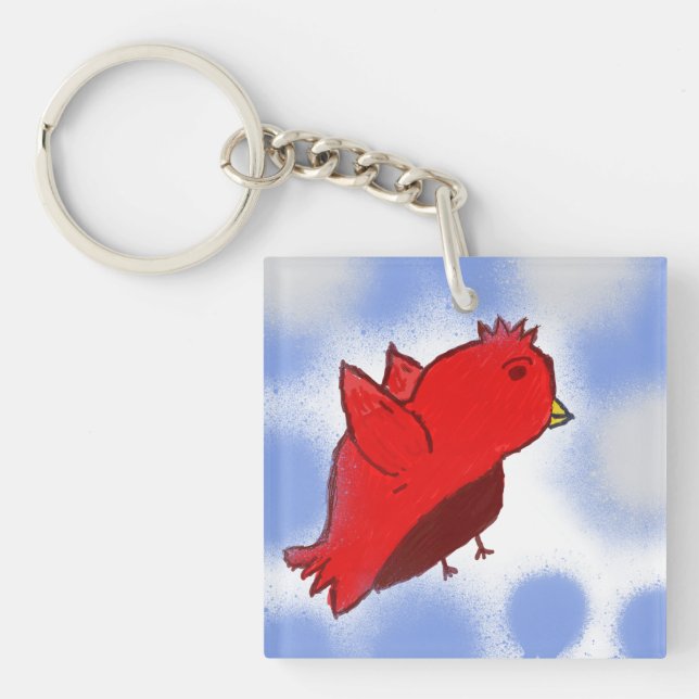 Porte-clefs Oiseau rouge (Devant)