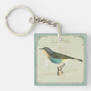 Porte-clefs Oiseau vintage faisant face à la gauche