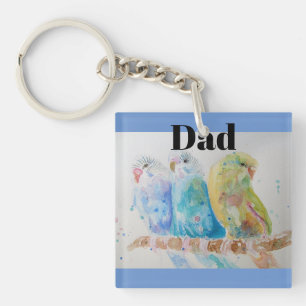 Porte-clefs Oiseaux Australiens Perruche Art Aquarelle