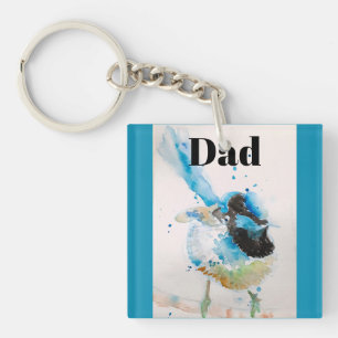 Porte-clefs Oiseaux australiens Troglodyte bleu Wrens Aquarell