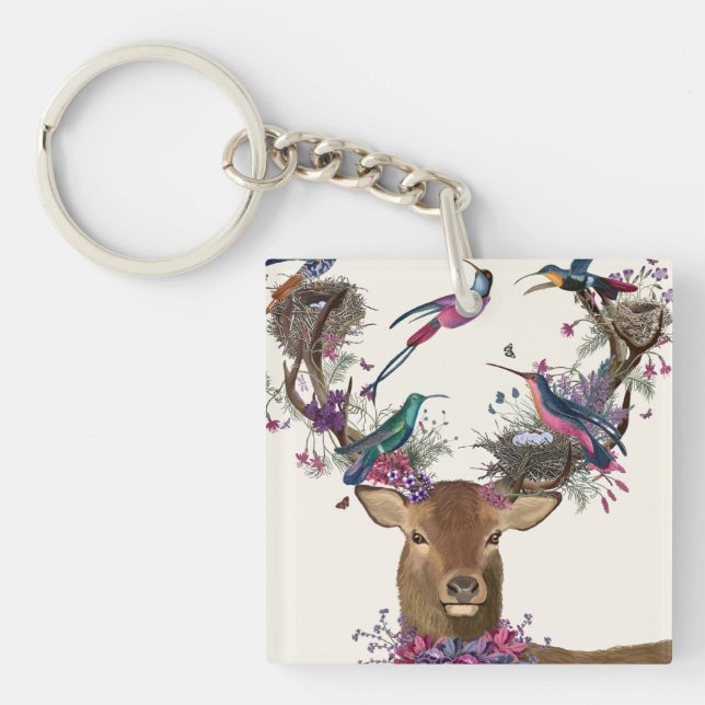 Porte-clefs Oiseaux de cerfs, nids d'oiseaux tropicaux (Devant)