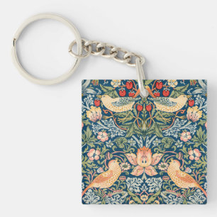 Porte-clefs Oiseaux mignons, Art vintage de voleur de fraises