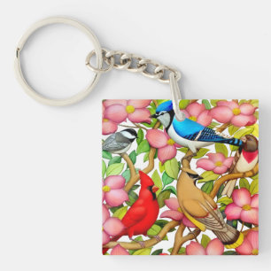 Porte-clefs Oiseaux sauvages colorés dans le porte - clé de