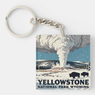 Porte-clefs Old Faithful icônique Geyser Parc Yellowstone