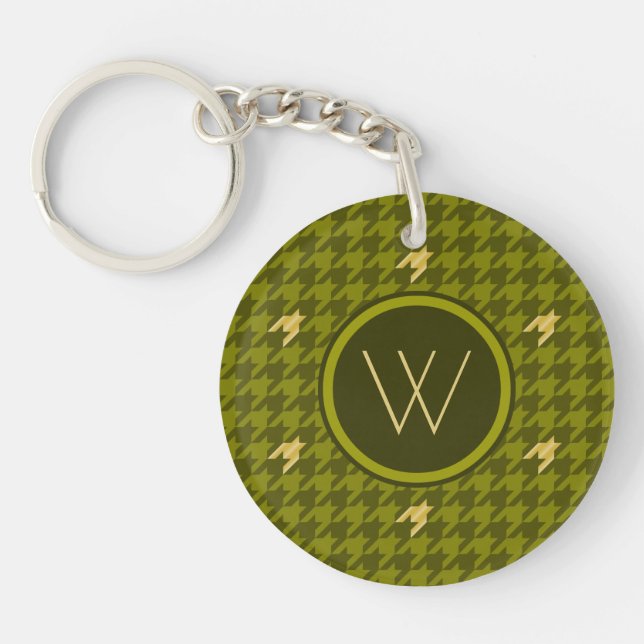 Porte-clefs Olive avec Porte - clé Houndstooth Gold Accent (Devant)