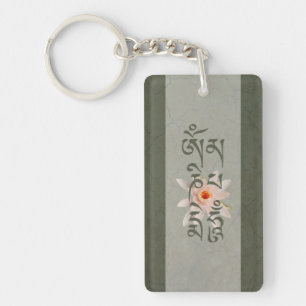 Porte-clefs Om Mani Padme Hum Lotus