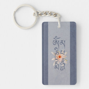 Porte-clefs Om Mani Padme Hum Lotus