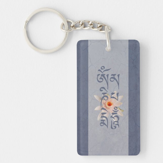 Porte-clefs Om Mani Padme Hum Lotus (Devant)