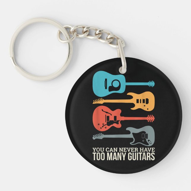 Porte-clefs On Ne Peut Jamais Avoir Trop De Guitares (Devant)