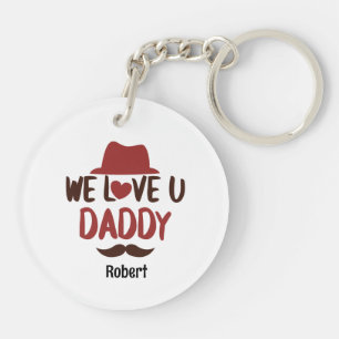 Porte-clefs On t'aime papa design drôle 