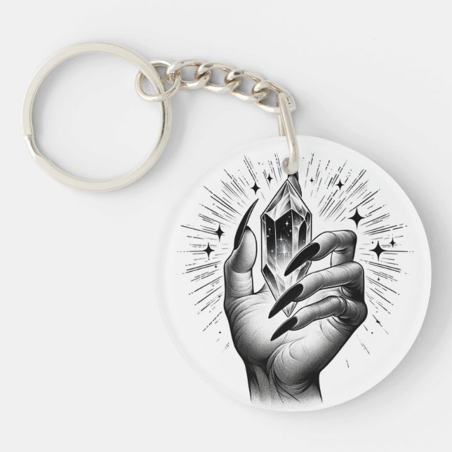 Porte-clefs Ongles Noirs Longs & Magie de l'Énergie des Crista (Devant)