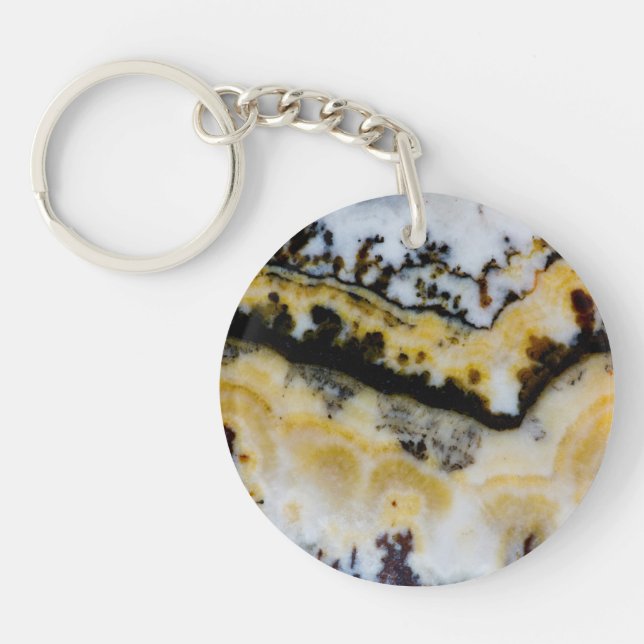 Porte-clefs Onyx à dentelle d'argent (Devant)