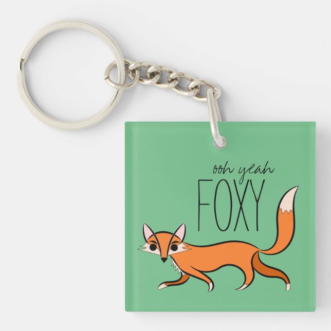 Porte-clefs Ooh Ouais Foxy mignon Fox Slogan (Devant)