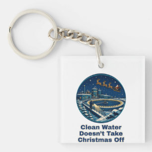 Porte-clefs Opérateur de l'eau de Noël de l'eau propre