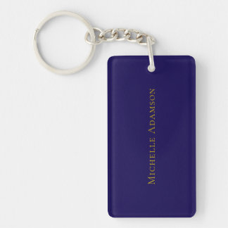 Porte-clefs Or & Bleu Couleur Professionnel Moderne Uni