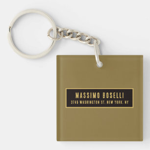 Porte-clefs Or & Noir Minimaliste Moderne Professionnel