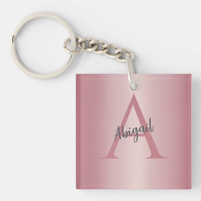 Porte-clefs Or Rose Personnalisé  (Devant)