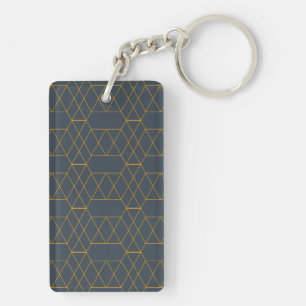 Porte-clefs Or, simple, moderne, cool, lignes tendance géométr