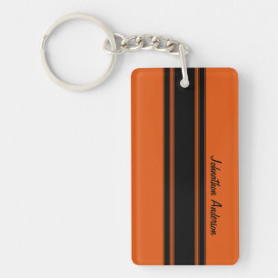 Porte-clefs Orange brûlée moderne emballant des rayures avec