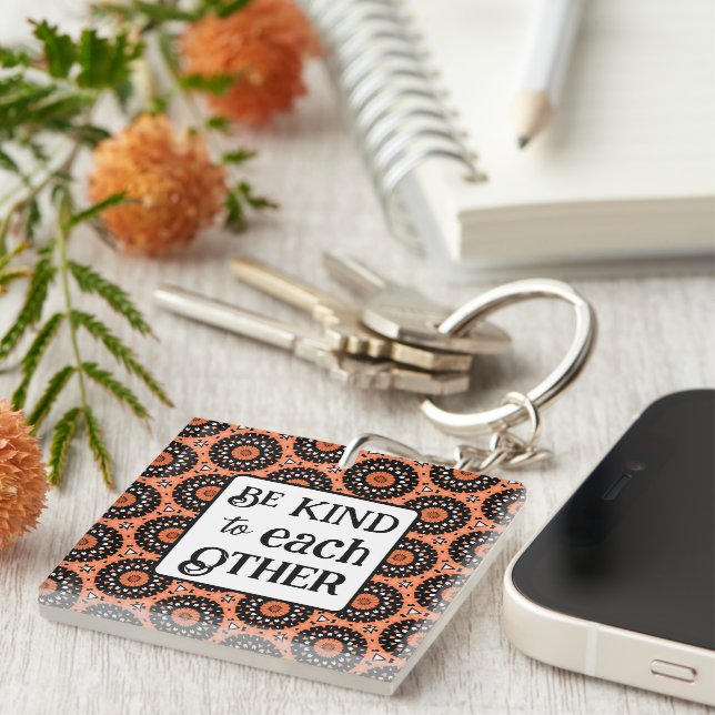 Porte-clefs Orange et noir BE (Devant Droit)
