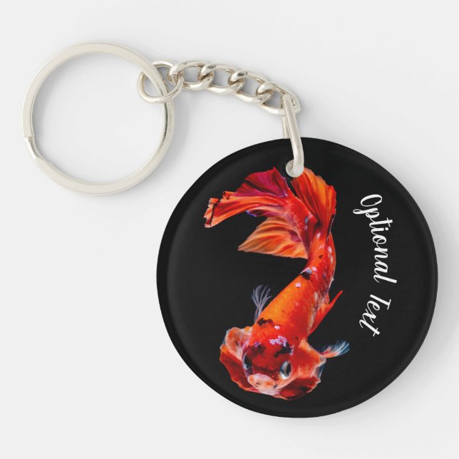Porte-clefs Orange Koi Betta Fighting Fish (Devant)