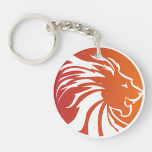 Porte-clefs Orange moderne de logo de lion personnalisée