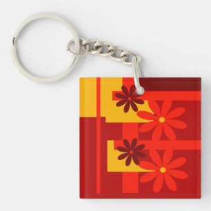 Porte-clefs Orange rétro des années 1970