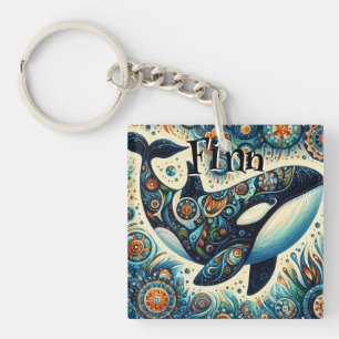 Porte-clefs Orca Killer Whale Whimsical Nautique Personnalisé
